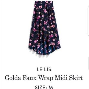 Stitch Fix Floral Print Faux Wrap Midi Skirt